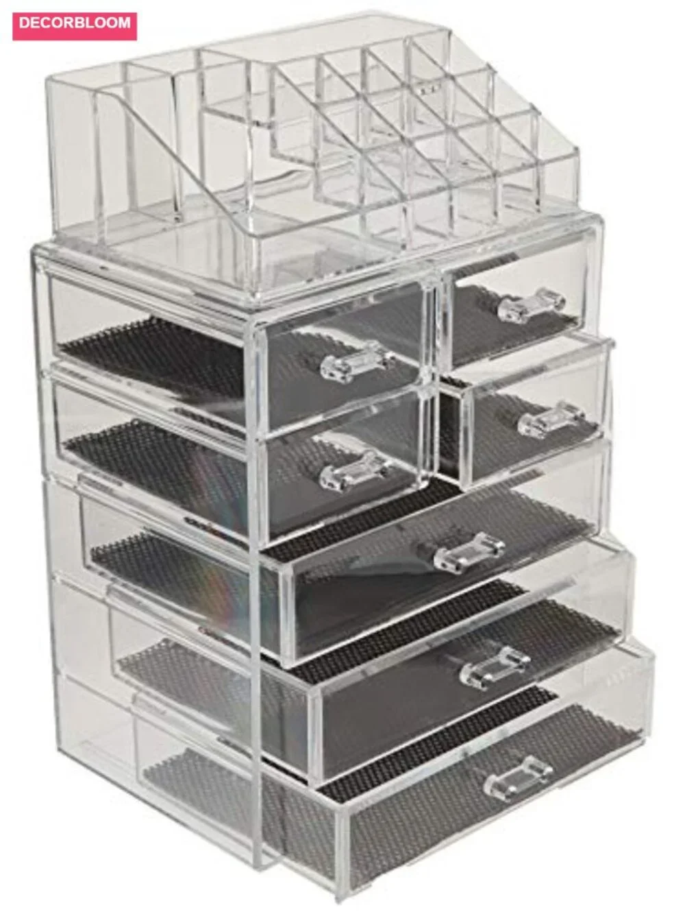 Acrylic Makeup Organizer with 7 Drawers, Vanity Storage for Brushes & Jewelry